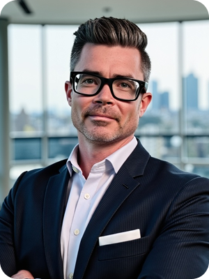 Professional AI-generated headshot example from Sleek & Chic collection showing fashion-forward personal branding photos - sample 1